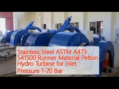 Edelstahl ASTM A473 S41500 Laufstoff Pelton-Wasserkraftanlage für Einlassdruck 1-20 Bar