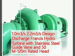1.0m3/s 2,2m3/s Entladung Francis Hydroturbine mit Edelstahlleitfläche und 50 M-120m Nennkopf