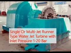 Ein- oder Mehrstrahl-Wasserstrahlturbine mit Einlassdruck 1 bis 20 bar