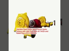 Edelstahlführung Vane Francis Hydroturbine mit Einlassdurchfluss von 2 M3/s und Nenndurchfluss von 0,3-100 m3/s