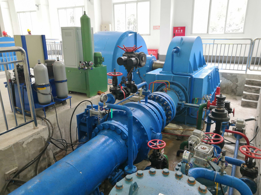 Wasserturbine 1500kw Pelton im Wasserkraft-Kraftwerk 1000RPM schwanzlos